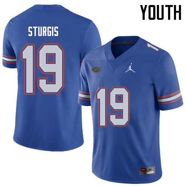 Jordan Brand Youth #19 Caleb Sturgis Florida Gators College Football Jerseys Sale-Royal - Click Image to Close
